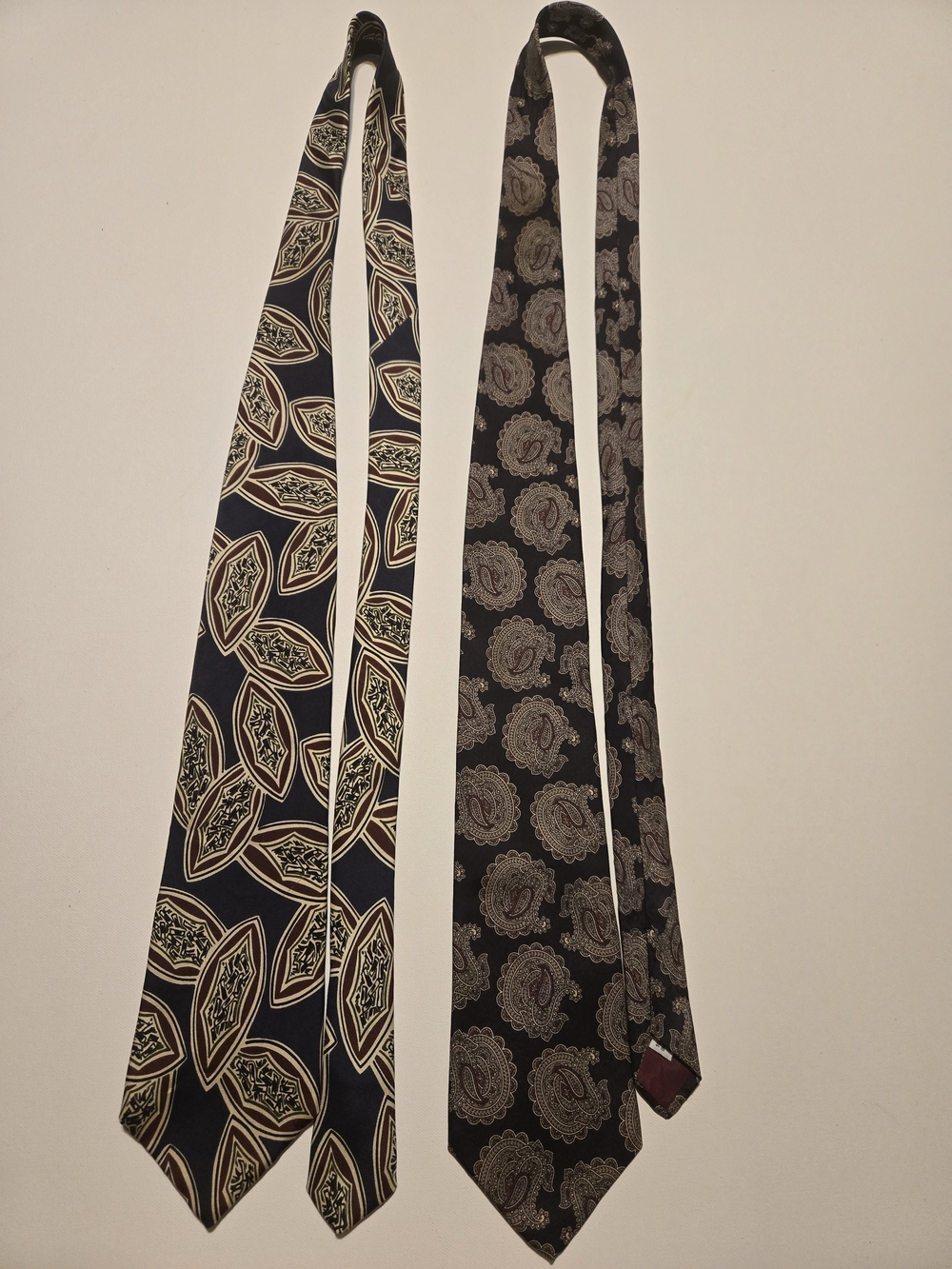 Men's Salvatori Paisley and Geometric Silk Ties in Navy and Black